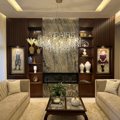 French Style Crystal Chandelier with Branch Design for Living Room & Dining Room Lighting