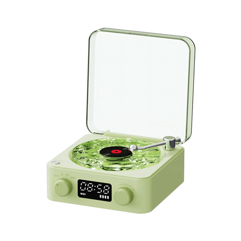 Wireless Vinyl Record Player | Retro Design with Customizable Ambient Lighting for Home Entertainment