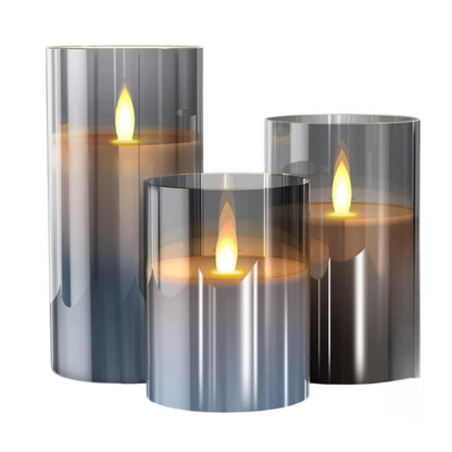 LED Ambient Candle Lights | Realistic Flame Aura, Customizable Brightness & Timer Settings for Home Decor and Events
