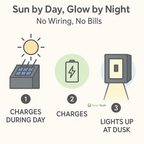 Wireless LED Solar Wall Lights - Outdoor Garden Lighting for Pathways & Patios, Energy-Efficient & Weather-Resistant