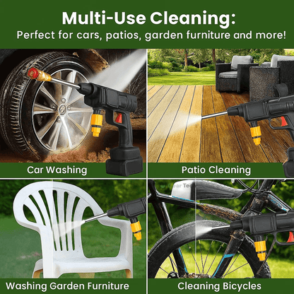 Cordless Portable High Pressure Spray Water Gun Set | Ideal for Cleaning Cars, Patios & Garden Furniture