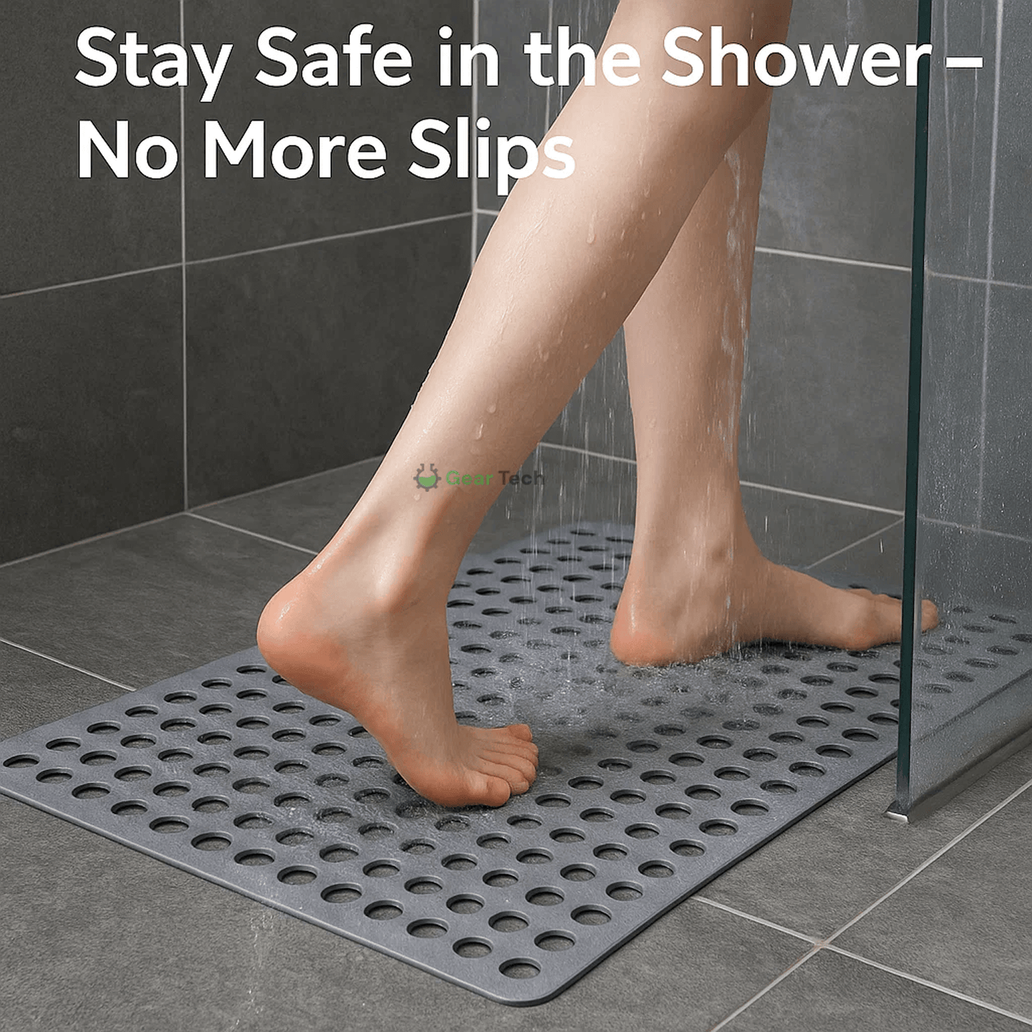 Antislip Shower Mat | Hygienic, Mold Resistant & Comfortable for Safe Bathroom Use