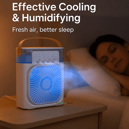 3-in-1 Air Cooler Humidifier | Portable, Adjustable Fan Speeds & Ideal for Bedrooms, Offices & Small Spaces