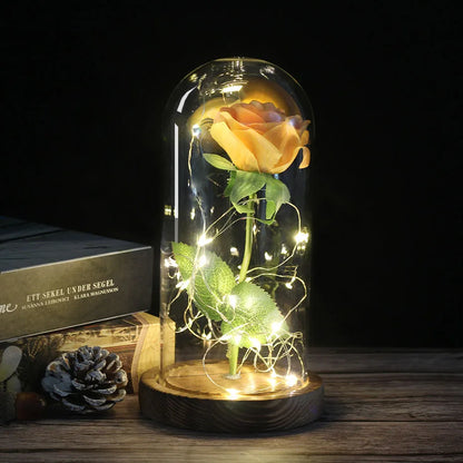 Eternal Rose in Glass Dome | Handpicked, LED Lit & Ideal for Romantic Gifts and Home Decor