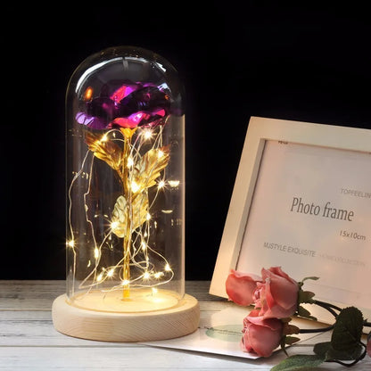 Eternal Rose in Glass Dome | Handpicked, LED Lit & Ideal for Romantic Gifts and Home Decor