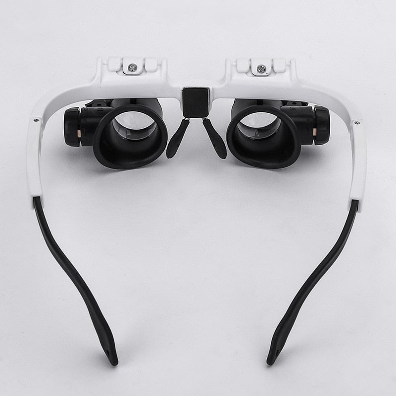 Adjustable LED Magnifying Glasses – Head-Mounted 8× / 15× / 23× Magnification for Precision Work & Hobbies