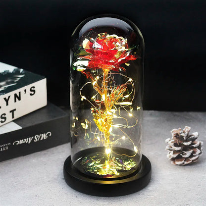 Eternal Rose in Glass Dome | Handpicked, LED Lit & Ideal for Romantic Gifts and Home Decor