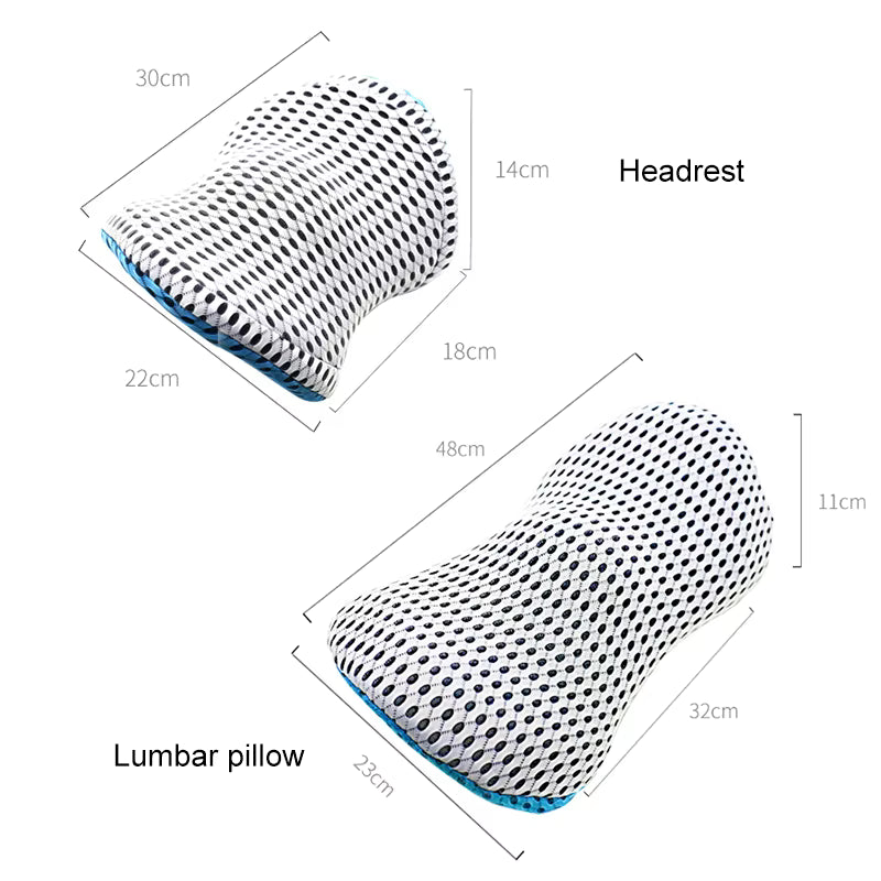 Back Support Cushion for Car – Memory Foam Lumbar Pillow for Car Seat, Breathable Mesh for Long Drives