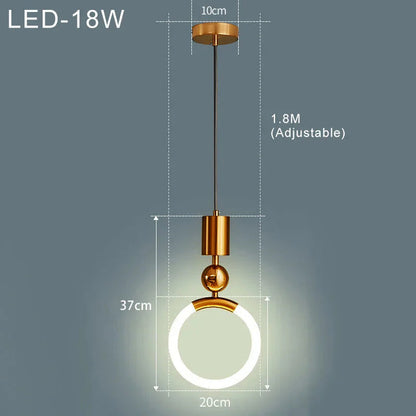 LED Pendant Light Fixture - Nordic Design with Simple Style - Ideal for Dining Room, Kitchen, and Living Room Lighting