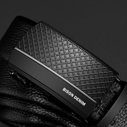 Men's Genuine Leather Belt | Automatic Buckle, Durable & Stylish for Everyday Wear