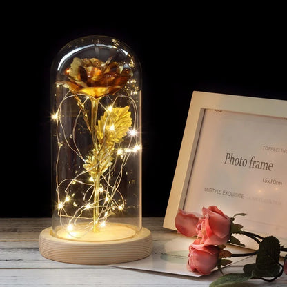 Eternal Rose in Glass Dome | Handpicked, LED Lit & Ideal for Romantic Gifts and Home Decor