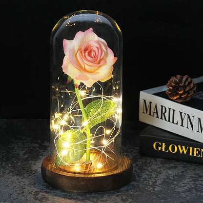 Eternal Rose in Glass Dome | Handpicked, LED Lit & Ideal for Romantic Gifts and Home Decor