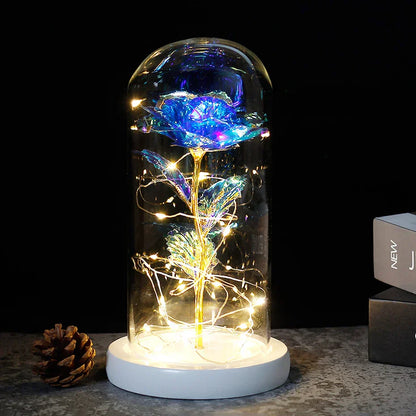 Eternal Rose in Glass Dome | Handpicked, LED Lit & Ideal for Romantic Gifts and Home Decor