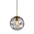 Glass Spherical Pendant Light Fixture - Modern Hanging Lamp for Kitchen, Dining Room & Living Spaces