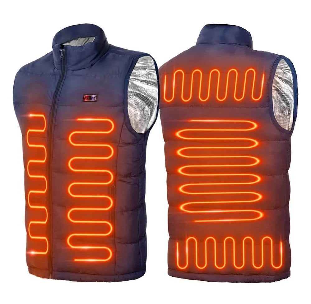 Mens Heated Gilet | Ultra-Thin Heated Vest, 9 Heating Zones & 8 Hours of Luxurious Warmth for Outdoor Activities
