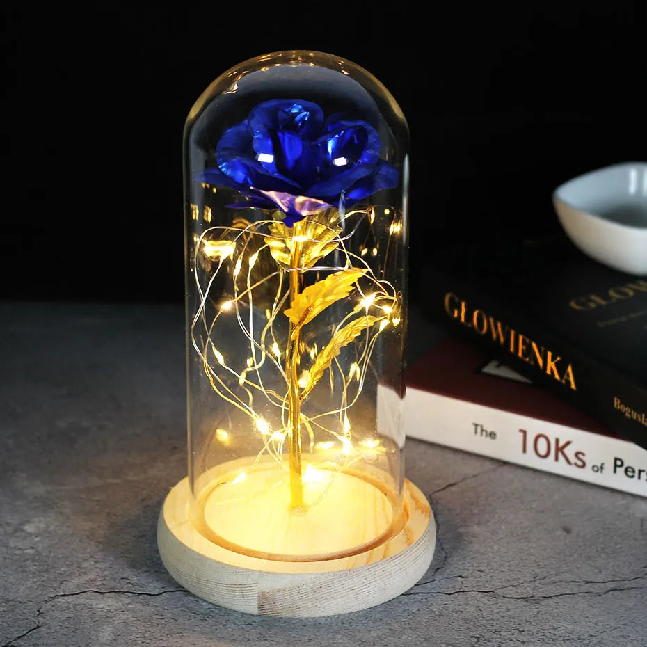 Eternal Rose in Glass Dome | Handpicked, LED Lit & Ideal for Romantic Gifts and Home Decor