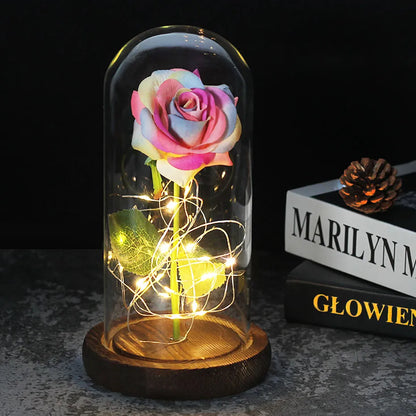 Eternal Rose in Glass Dome | Handpicked, LED Lit & Ideal for Romantic Gifts and Home Decor