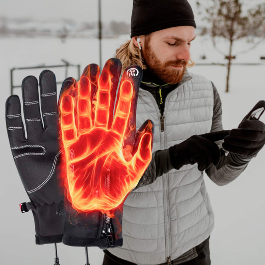Heated Gloves for Men UK – Thermal Waterproof Winter Gloves with Heating & Touchscreen Grip