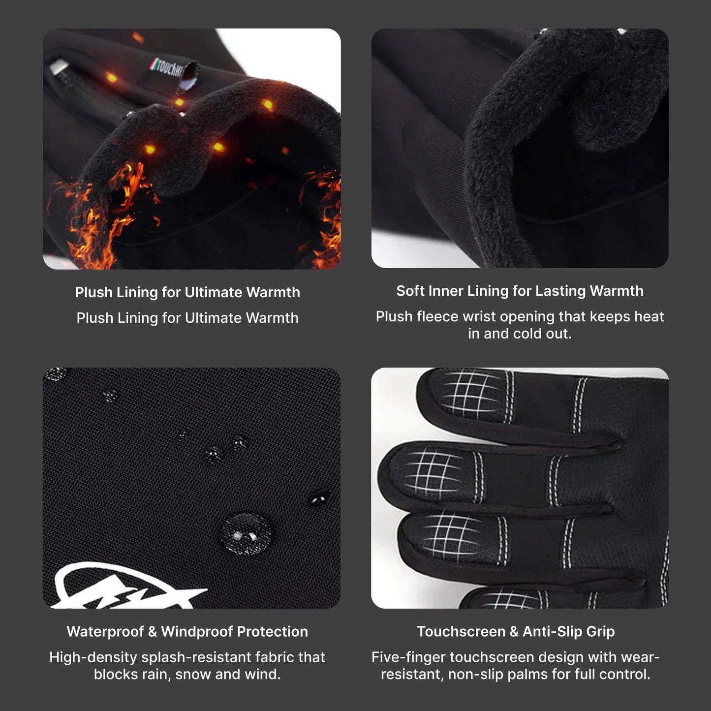Heated Gloves for Men UK – Thermal Waterproof Winter Gloves with Heating & Touchscreen Grip