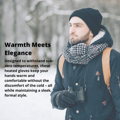 Heated Gloves for Men UK – Thermal Waterproof Winter Gloves with Heating & Touchscreen Grip