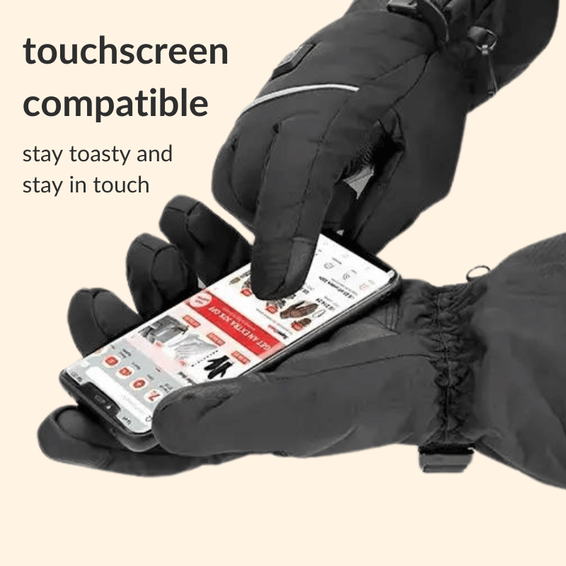 Heated Gloves | Water-Repellent, Touchscreen-Compatible & Ideal for Outdoor Winter Activities
