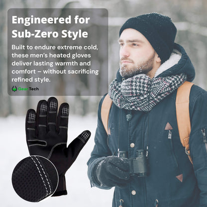 Heated Gloves for Men UK – Thermal Waterproof Winter Gloves with Heating & Touchscreen Grip
