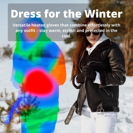 Heated Gloves for Women UK – Ladies Thermal Waterproof Winter Gloves with Touch Screen & USB Rechargeable Warm Design