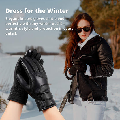 Heated Gloves for Women UK – Ladies Thermal Waterproof Winter Gloves with Touch Screen & USB Rechargeable Warm Design