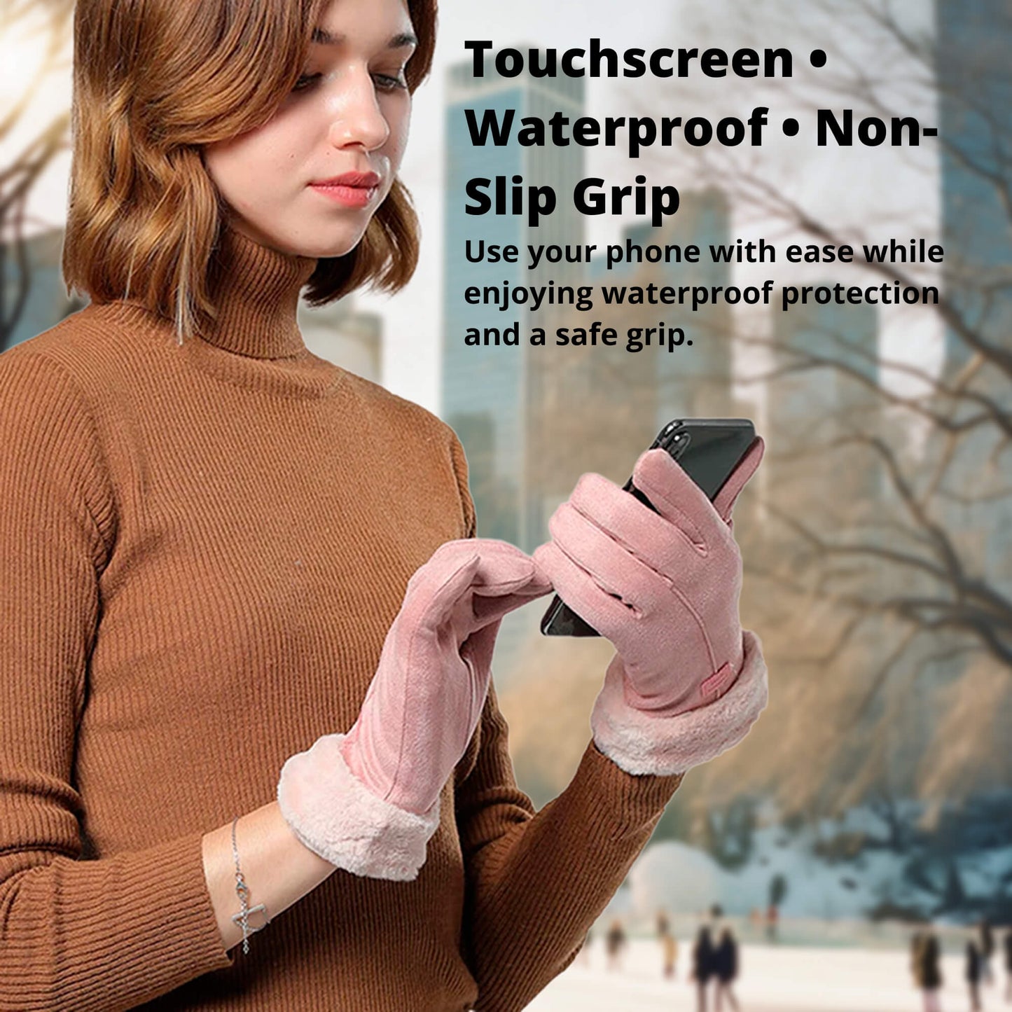 Heated Gloves for Women UK – Ladies Thermal Waterproof Winter Gloves with Touch Screen & USB Rechargeable Warm Design