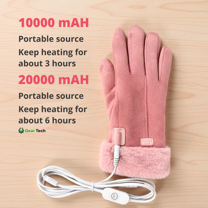 Heated Gloves for Women UK – Ladies Thermal Waterproof Winter Gloves with Touch Screen & USB Rechargeable Warm Design