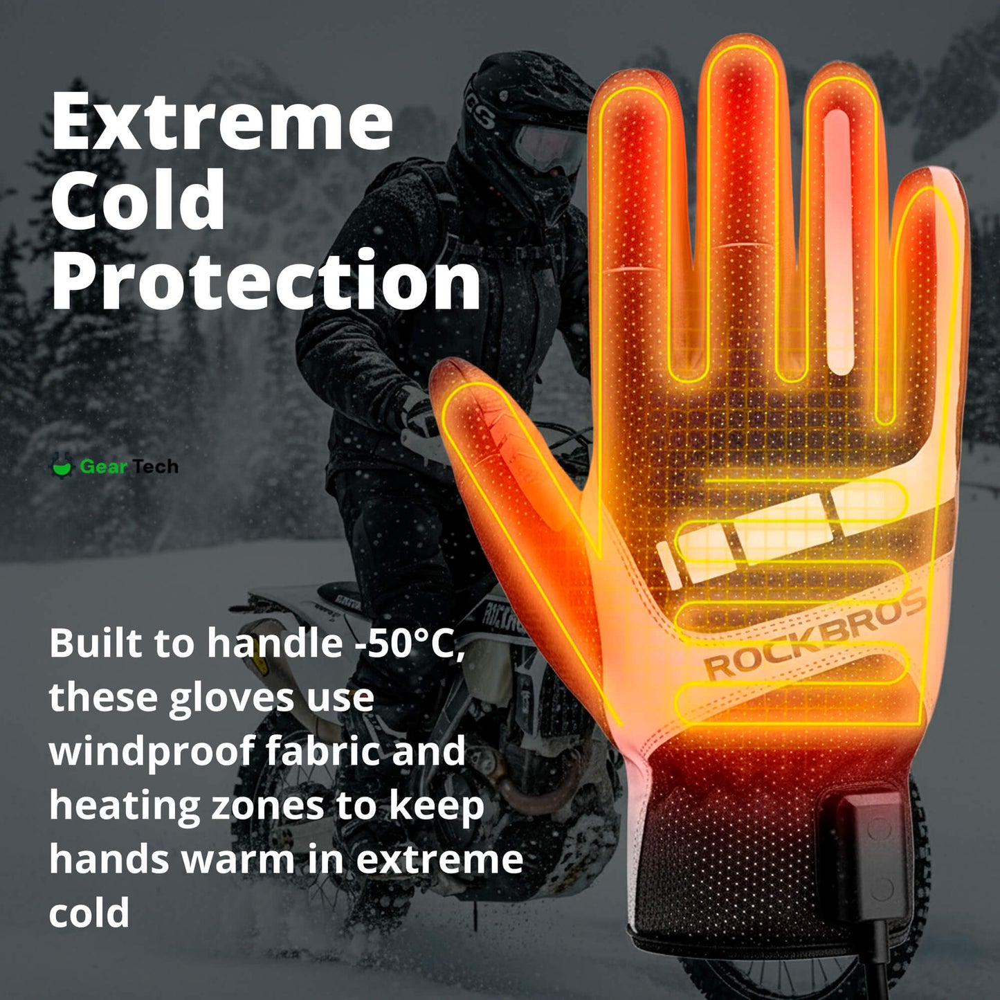 Heated Motorcycle Gloves UK – Winter Motorbike Gloves with Knuckle Protection, Visor Wiper & Touchscreen