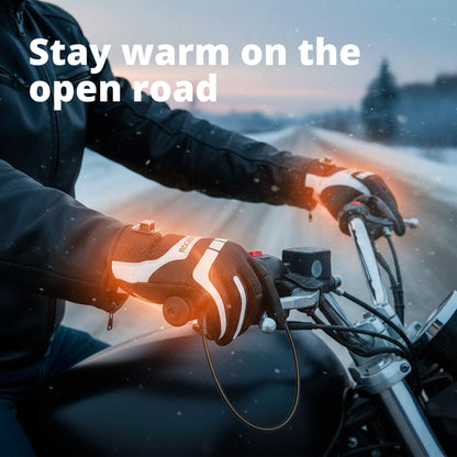 Heated Motorcycle Gloves UK – Winter Motorbike Gloves with Knuckle Protection, Visor Wiper & Touchscreen