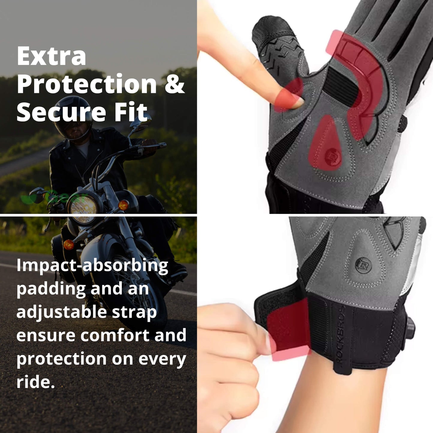 Heated Motorcycle Gloves UK – Winter Motorbike Gloves with Knuckle Protection, Visor Wiper & Touchscreen