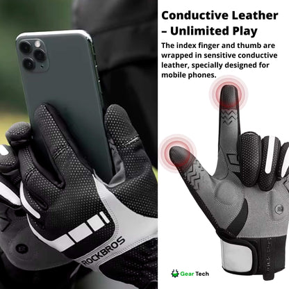 Heated Motorcycle Gloves UK – Winter Motorbike Gloves with Knuckle Protection, Visor Wiper & Touchscreen