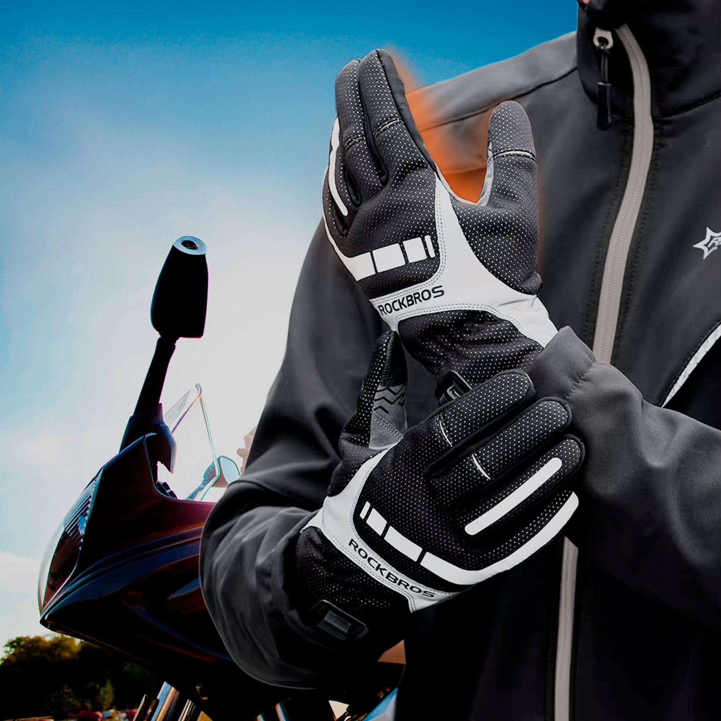 Heated Motorcycle Gloves UK – Winter Motorbike Gloves with Knuckle Protection, Visor Wiper & Touchscreen