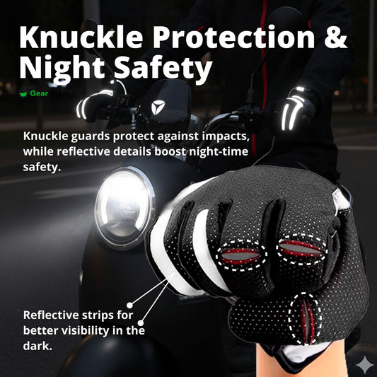Heated Motorcycle Gloves UK – Winter Motorbike Gloves with Knuckle Protection, Visor Wiper & Touchscreen