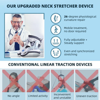 Neck Stretcher for Pain Relief - Adjustable Cervical Traction Device Ideal for Neck Tension and Discomfort