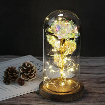 Eternal Rose in Glass Dome | Handpicked, LED Lit & Ideal for Romantic Gifts and Home Decor