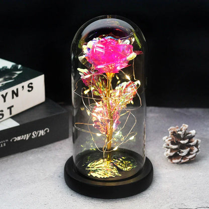 Eternal Rose in Glass Dome | Handpicked, LED Lit & Ideal for Romantic Gifts and Home Decor