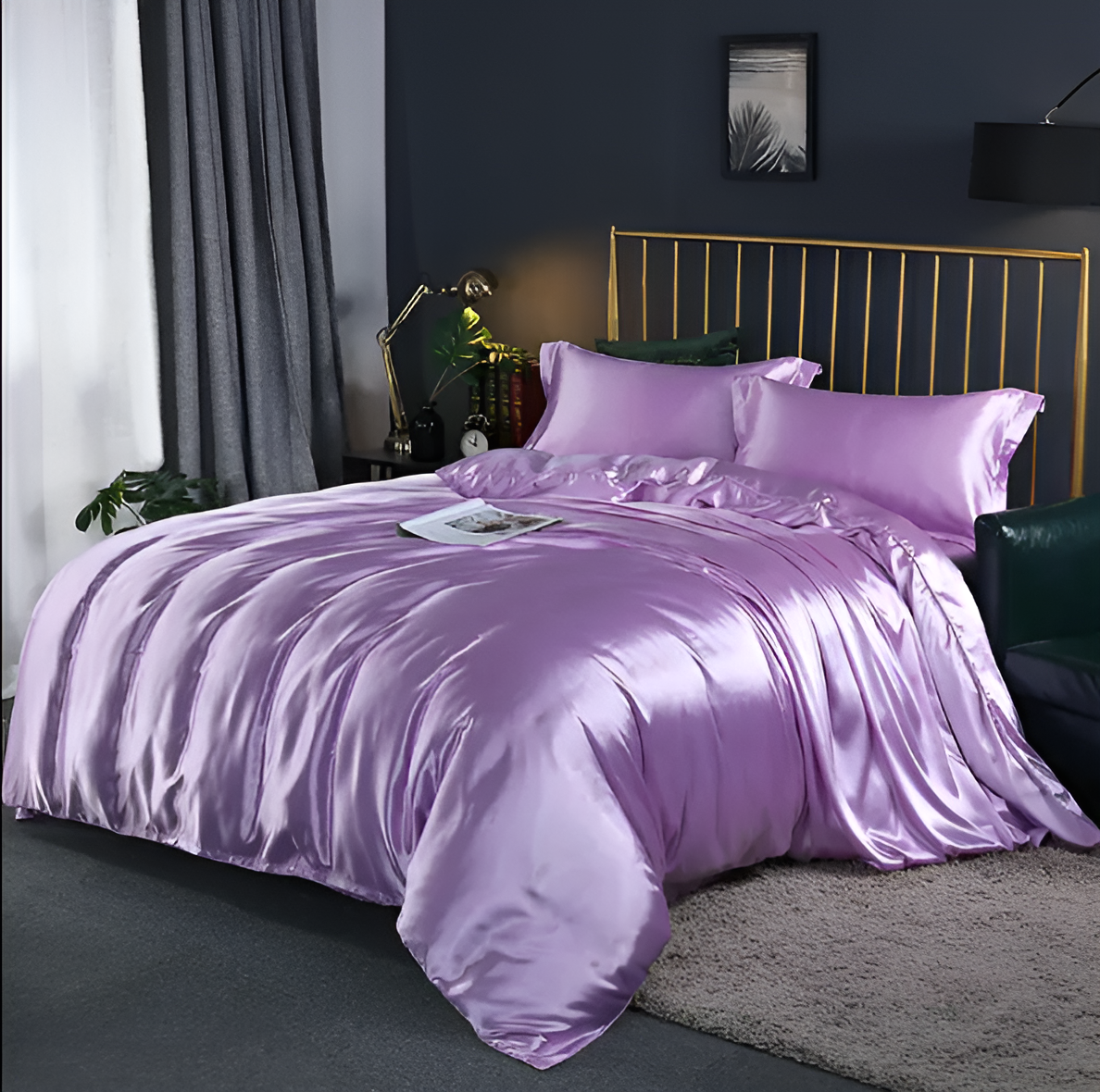 Silk Bedding Set – Silky Bed Sheets for Double & King Size / Silk Bedclothes