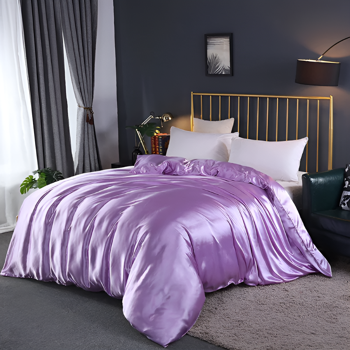 Silk Bedding Set – Silky Bed Sheets for Double & King Size / Silk Bedclothes