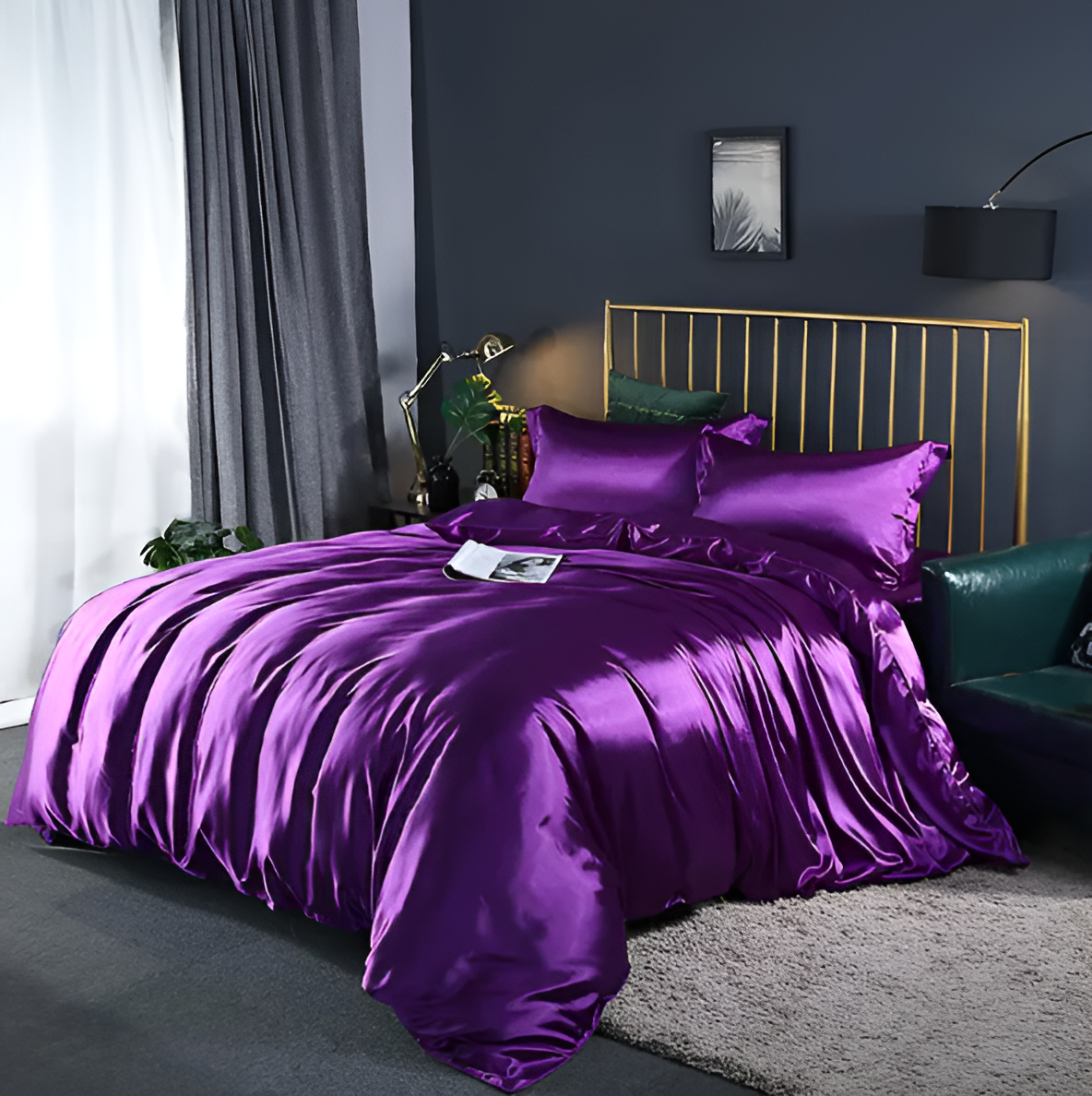 Silk Bedding Set – Silky Bed Sheets for Double & King Size / Silk Bedclothes