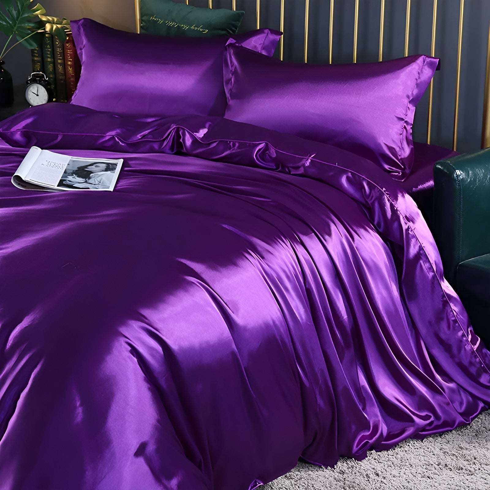 Silk Bedding Set – Silky Bed Sheets for Double & King Size / Silk Bedclothes