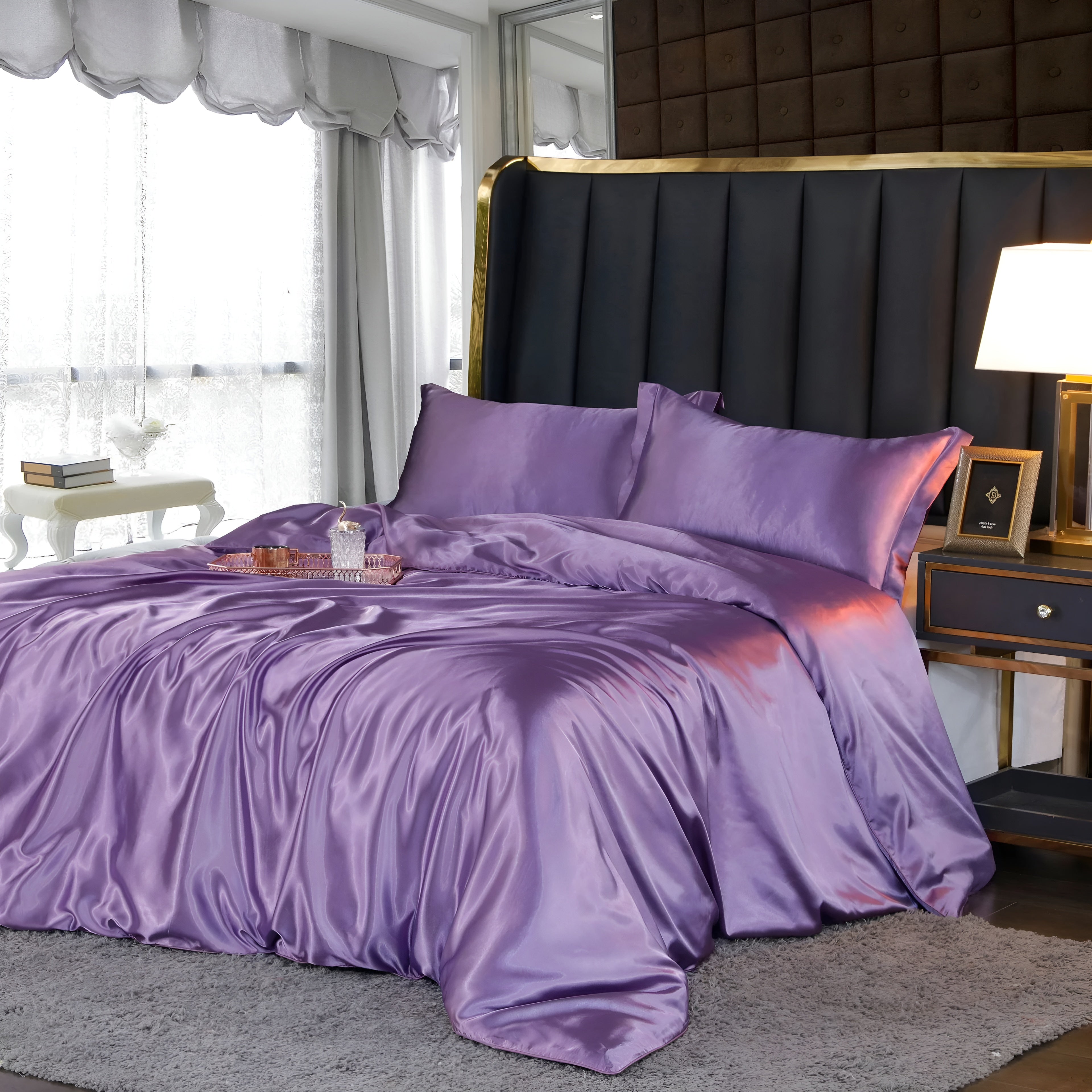 Silk Bedding Set – Silky Bed Sheets for Double & King Size / Silk Bedclothes