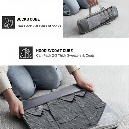 Compression Packing Cubes | Maximise Space by 60%, Lightweight & Durable for Travel, Hiking, Camping & Road Trips