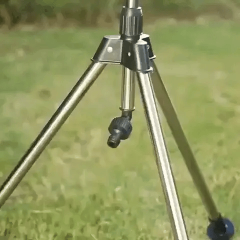 High-Pressure Rotating Tripod Sprinkler | 360° Coverage, Adjustable Height & Quick Setup for Garden Care and Summer Fun
