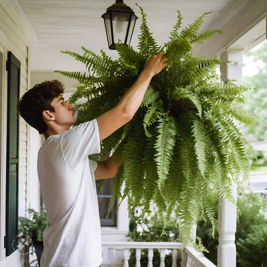 UV Resistant Artificial Boston Fern | Lifelike, Waterproof & Maintenance-Free for Outdoor Décor