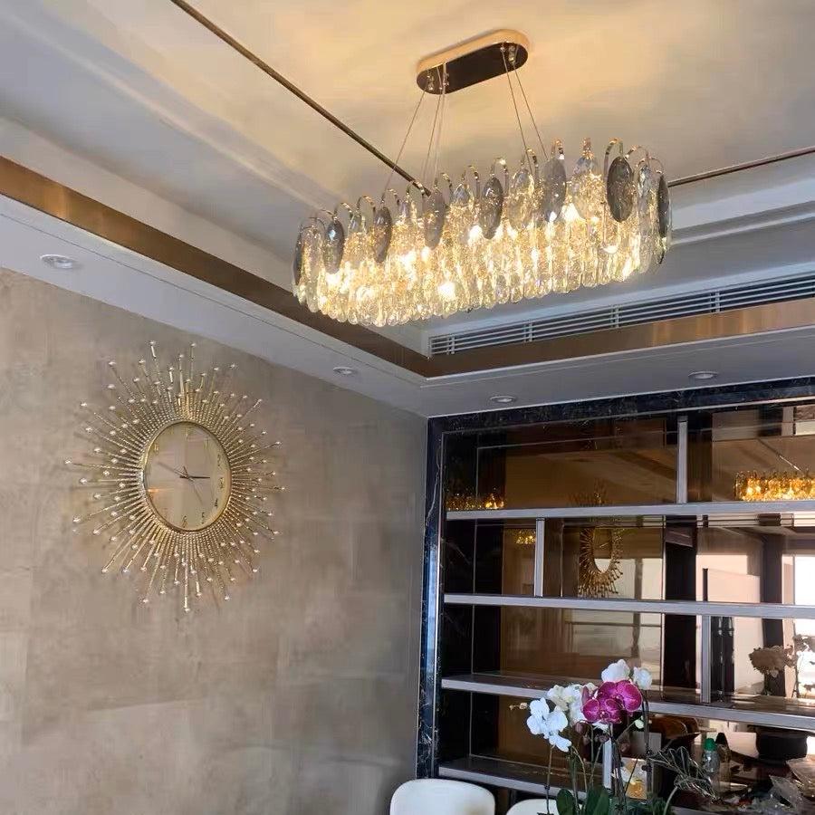 K9 Crystal Chandelier Light Fixture - Modern Hanging Pendant for Dining Room & Living Room Decor