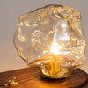 Image of Glass Block Table Lamp | Modern Design with Clear Glass | Ideal for Living Room & Bedroom Lighting