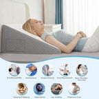 Wedge Pillow for Sleep Apnea | Elevates Head, Reduces Snoring & Acid Reflux for Restful Sleep